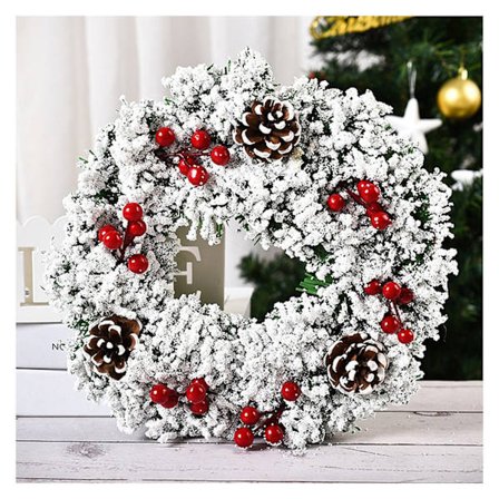 Kunstig julekrans Fargerik Vakker Veggvindu Dørkrans for Inngangsdør Festdekorasjon
