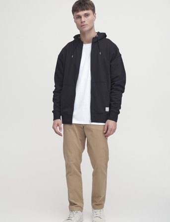 Solid Sdlenz Zipper Sw - Black - L