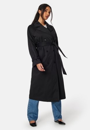 BUBBLEROOM Belted Midi Trenchcoat Black 36