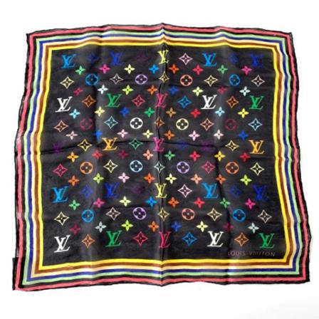 Louis Vuitton Vintage, Pre-owned Silk scarves Zwart, unisex, Maat:ONE Size