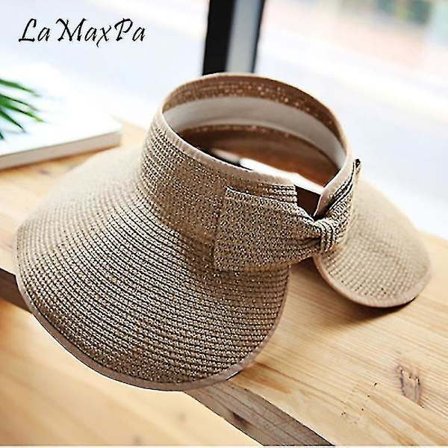Lamaxpa Ny Dame Sommer Visor Hat Foldable Solhatt Bred Stor Bremm Strandhatter Halmhatt Chapeau Femme Strand UV Beskyttelse Cap db