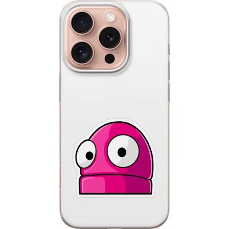 Yhteensopiva Puhelinkuori Apple Apple iPhone 16 Pro Pinkki sarjakuvahahmo suurilla silmillä leikkisässä ja humoristisessa tyylissä