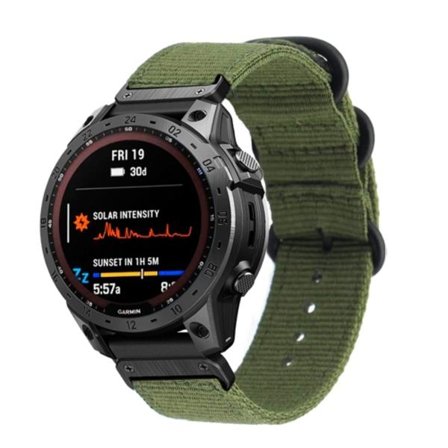 För Garmin Fenix ​​7X Tre-rings stålspänne Nylon watch