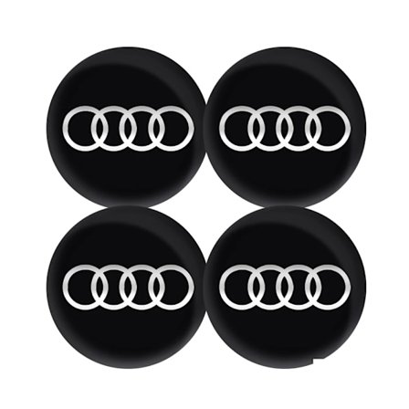 4 stk. 65 mm hjulkapsel-klistremerker bil emblemmerke dekorasjon for Audi S RS A3 A4 B8 8P 8V Horizon C7 A5 Q5 B7 B9 Q7 A1 A7