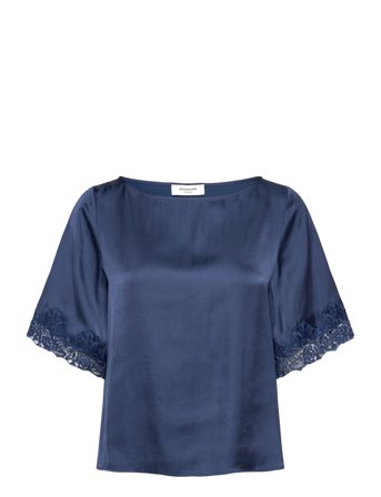 Rosemunde Rwsatina Ss Lace Boatneck Blouse - Navy - 42