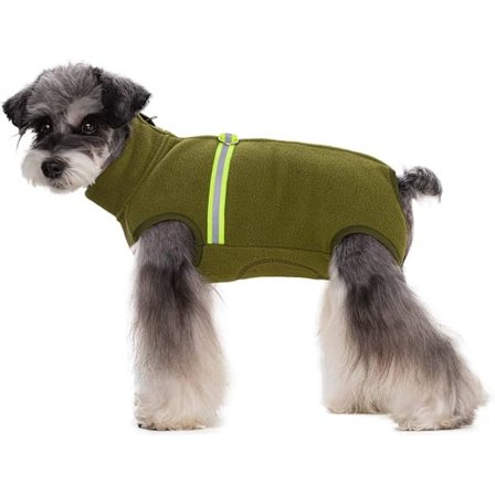 Polar Fleece Frakke til Hunde, Helkropsjakke, Hunde Onesie Med D Ring Reflekterende Jumpsuit