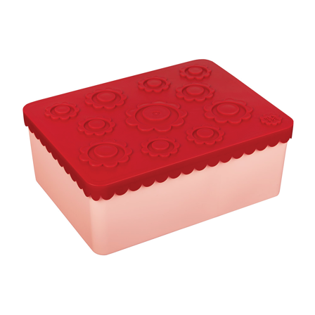 Blafre Matboks i plast treroms Blomst, Rød/rosa, 1 stk.