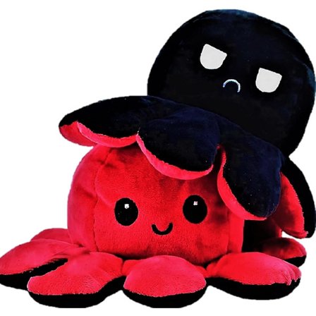 Söt dubbelsidig bläckfiskplyschleksak, 20 cm