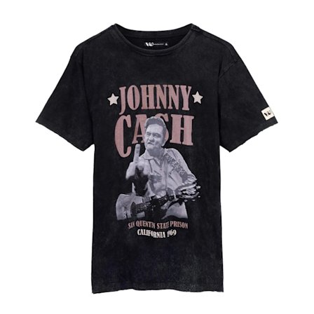 Johnny Cash Unisex Vuxen State Prison T-Shirt XXL Svart