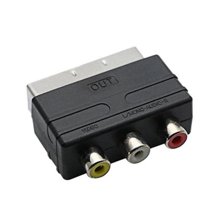 Scart til 3 Rca Phono Adapter Konverter Av Tv Audio Kompatibel med Video Dvd Fjernsyn