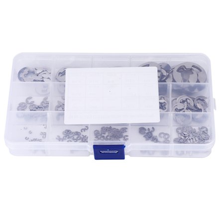 300 stk. E-clips sæt rustfrit stål E-type låsering spændeskivesortiment sæt M1.2~M15