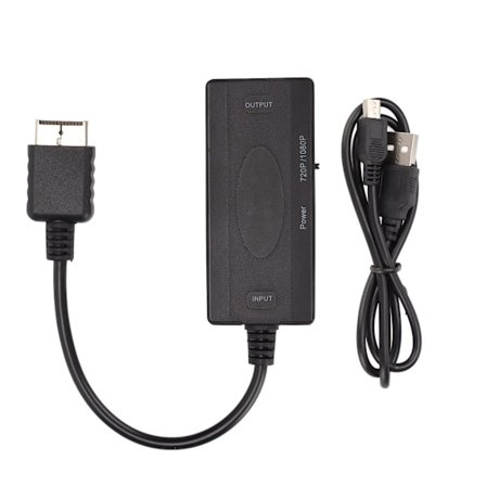 PS2 till HDMI-konverterare Plug and Play Spelkonsoladapter för HDTV