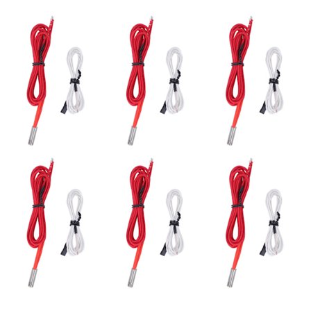 3D-tulostimen Hotend-sarja 6 kpl 12 V 40 W lämmityselementtiä ja 6 kpl termistoreita