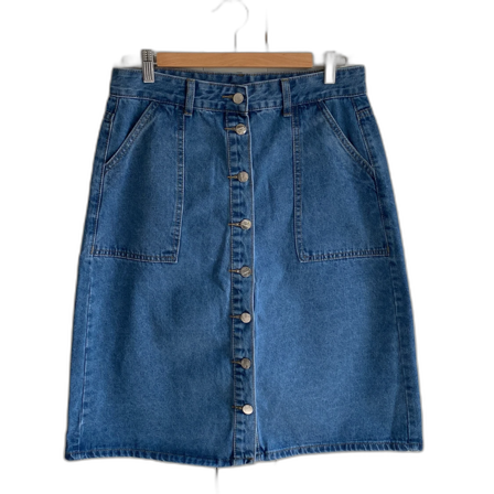 Blå jeanskjol med knappar