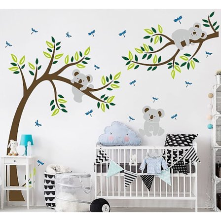 Söpöjä Koala-Pelipuita Seinätarra Vinyyli Tarra Lastenhuone