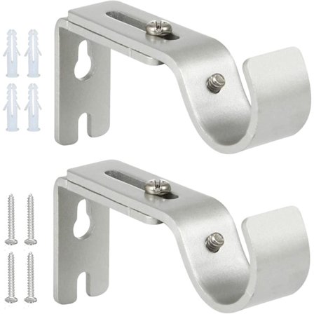 Pieces Gardinstangsholder Justerbare Beslag Gardinstangsklemmer Stangholder og 8 Tilbehør Egnet til Gardinstænger Dørgardinstænger eller Persienner (