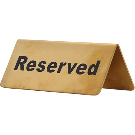 Metal Bordpladeskilt, Dobbeltsidet Reserveret Plads Skilte Bordtelte Skilt, Rustfrit Stål Guld Bordpladeskilt Dekor (Reserveret)