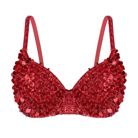 Tribal glitter sparkle mavedans bh top med perler og pailletter til kvinder
