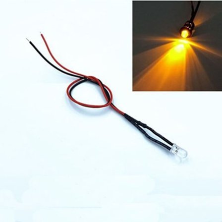 10 stk Pre Wired LED LED-lysdioder GUL 8MM 8MM