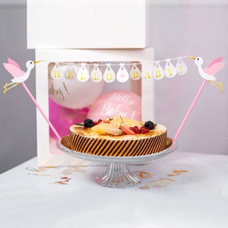 Cake Topper Hello Baby Pinkki