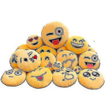 Pudeblød Plushet Emoticon Rund Pude Fyldt Legetøj Til Børn Piger Drenge Gave