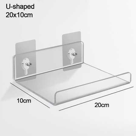 Gjennomsiktig oppbevaringshylle på badet 20X10CMU-FORMET U-FORM