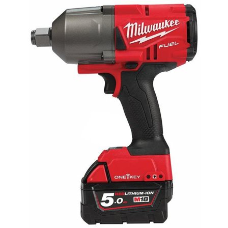 Milwaukee M18 ONEFHIWF34-502X Muttertrekker med batteri og lader, Maskiner