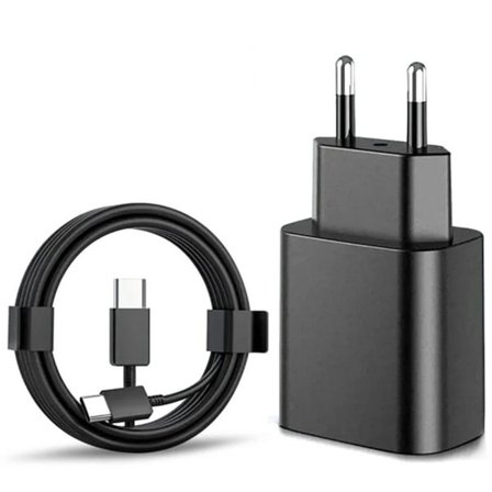 (Specialerbjudanden) Snabbladdare 45W för Samsung USB-C + 2M USB C Kabel Svart