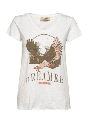 Dream O-Ss Tee T-shirt Top Hvid MOS MOSH