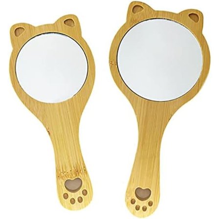 Håndspejl Træ 2stk Håndspejl Med Håndtag Håndspejl Frisør Makeup Barber Spejl Til Makeup Hårstyling Barbering Ansigtspleje