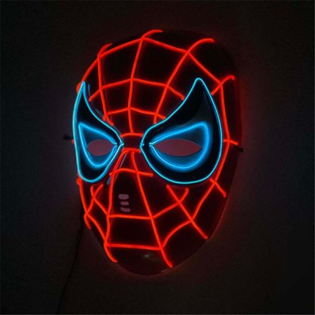 Halloween Clown LED-mask i mörkret, skräckmask, glödande mask