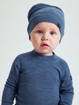 Mütze Merinowolle - 52|54 - kinderbekleidung - blue - Polarn O. Pyret