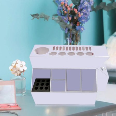 Förvaringslåda för frisörverktyg, hyllhållare för hår saxar, hållbar lätt att rengöra - Vit, Svart