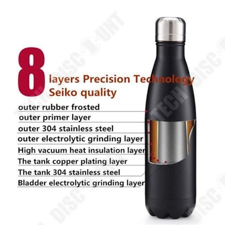 Isolerad flaska - TD - Modern - Rostfritt stål - 500 ML - Vattentät