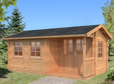 Palmako Susanna Stuga 15,3 m²/inv. 12,4 m², brun impregnerad, Stugor & förråd