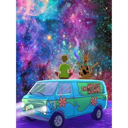 30x40cm, Tegneseriebil 5d diamantmalt rhinestones brodert lerret