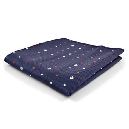 Ciemnoniebieska poszetka dla mężczyzn - Wzorzyste poszetki