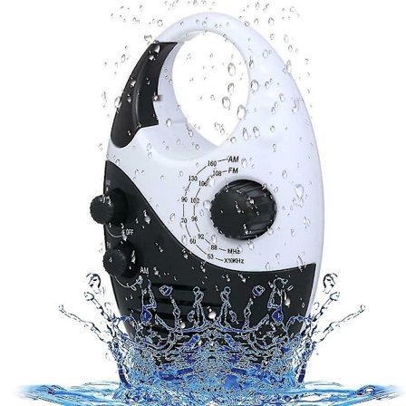 Vattentät duschradio, justerbar volym dusch Am Fm knapphögtalare, badrum duschhögtalare trådlös radio med topphandtag