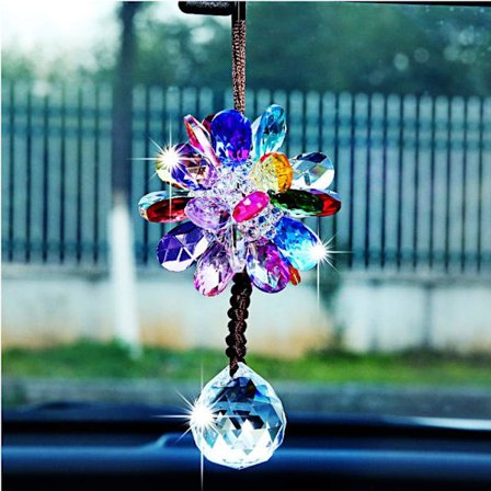 Kristallikukka Autonpeilin Ripustin Kristalli Ripustus Koriste