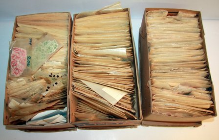 Danmark - Samling af stålstiksmærker i 3 kartotekskasser - Stemplet