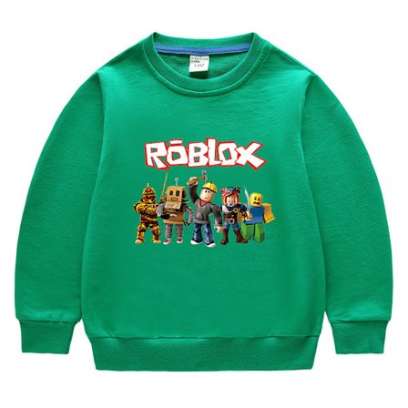 Barnkläder-Roblox rund hals sweatshirt-grön