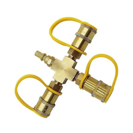 250 Type 3-vejs Splitter 1/4 tommer Stik Propan Hurtig Adapter Til RV'er Grill