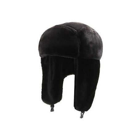Bomberhatt for kvinner Fuskepels Trapper Hatt Varm for Unisex Vinter Varm Vindtett Skilue Tykkere Spenne Øreklaff Øreklaff Jakt Hatt, svart—yux
