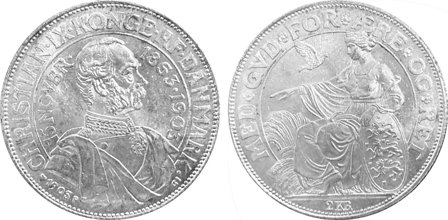 Danmark 1903 - Regeringsjubilæum - 2 kr. sølvmønt