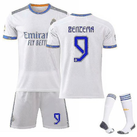 Benzema #9 Fotbollssatser Fotbollströja Hemma Real Madrid T-shirts