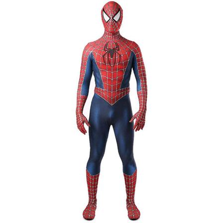 Tobey Maguire Spiderman Kostym Svart/röd Raimi Spider Man Cosplay Superhjälte Zentai Kostym Halloween Kostymer För Vuxna/barn 150 red