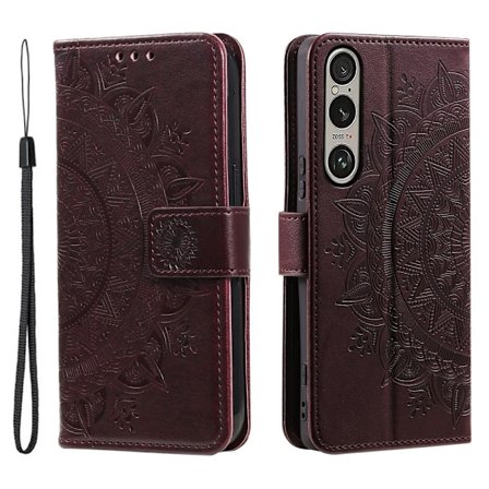 Til Sony Xperia 1 VII tegnebogscover Cover Shell Mandala Blomstermønster