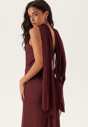 Bubbleroom Occasion - Chiffon Shawl - Wine-red - Kläder
