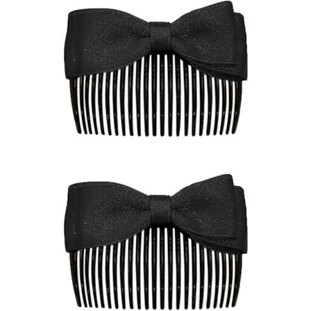 2 stk. Hårkamme til kvinder Fransk sløjfe Kamme Clips Bryllup Sløjfe Hårnål Brude Hovedbeklædning Tilbehør (Sort)