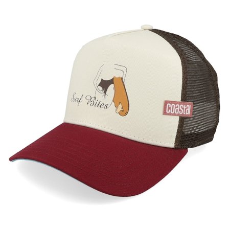 Coastal - Beige trucker Keps - Hft Surf Bites Khaki/Wood/Dark Brown A-Frame Trucker @ Hatstore